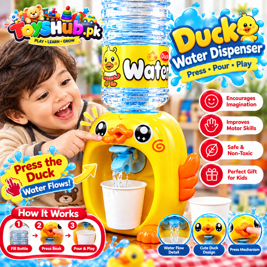 Mini Duck Water Dispenser with Music & Light Toy For Kids Toys Hub