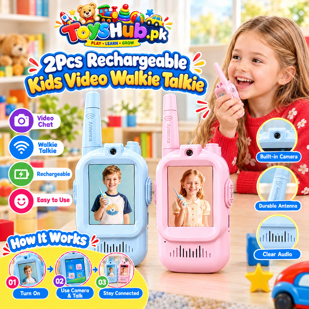 2Pcs Rechargeable Kids Video Walkie Talkie