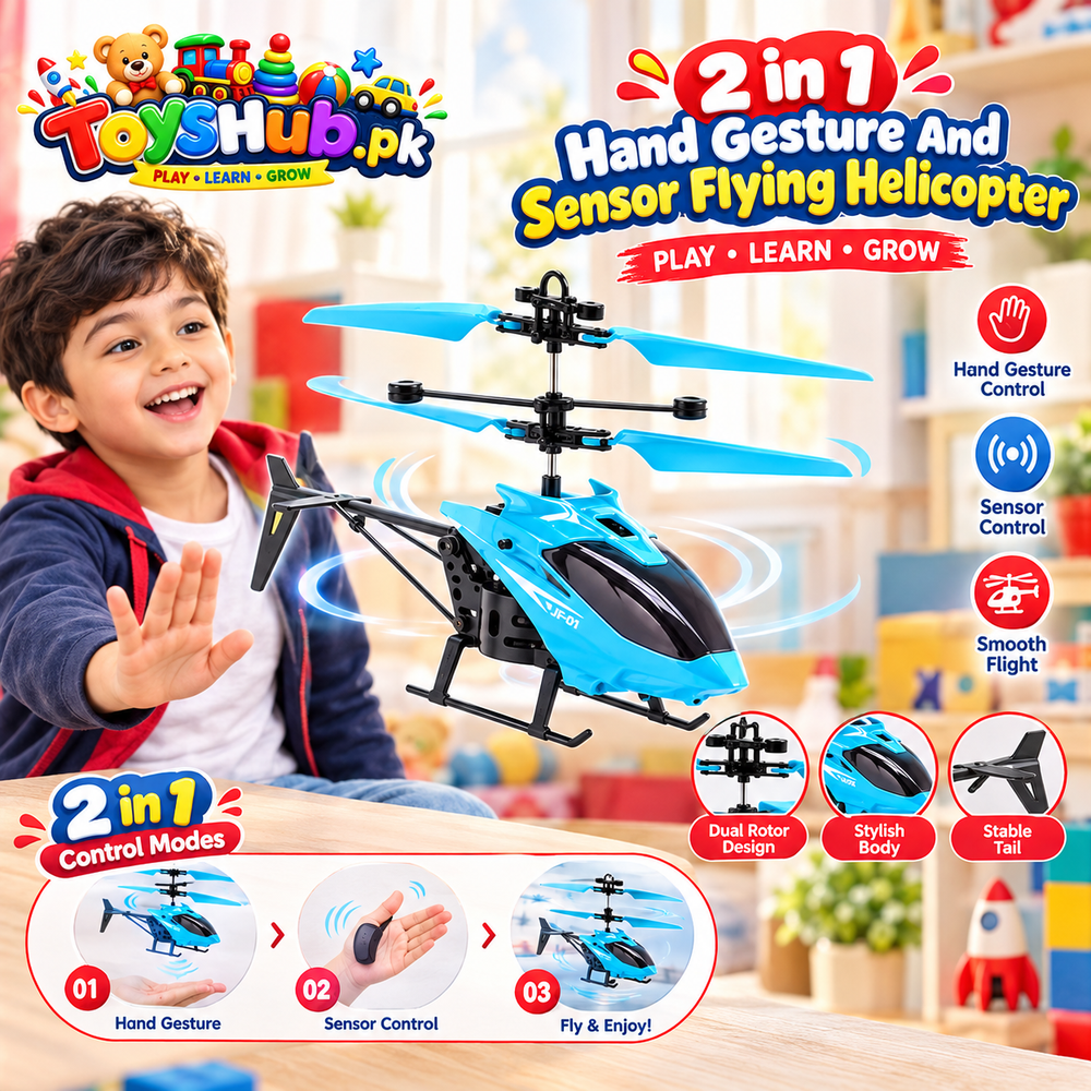 2 in 1 Hand Gesture And Sensor Flying Helicopter