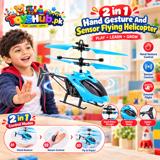 2 in 1 Hand Gesture And Sensor Flying Helicopter IT