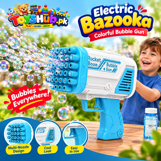 Electric Bazooka Colorful Bubble Gun Toys Hub