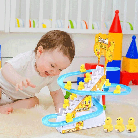 Electric Stair Climbing Duck Track Set - Musical Toy with Lights & Sound