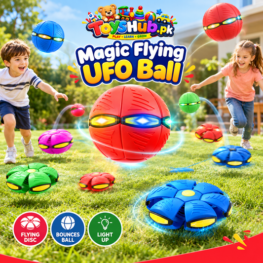 Magic Flying UFO Ball - Transforming Disc to Ball Toy with Light Toys Hub