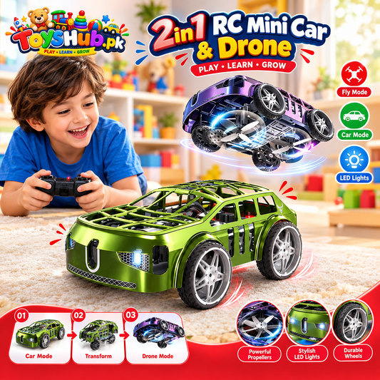 2in1 RC Mini Car & Drone With Lights Toys Hub