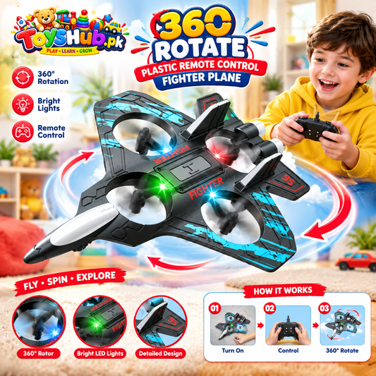 360 Rotate Plastic Remote Control Fighter Plane AT