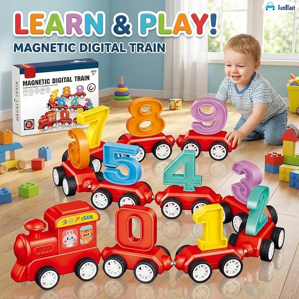Magnetic Number Train Set Educational Counting Toy 21 Pieces