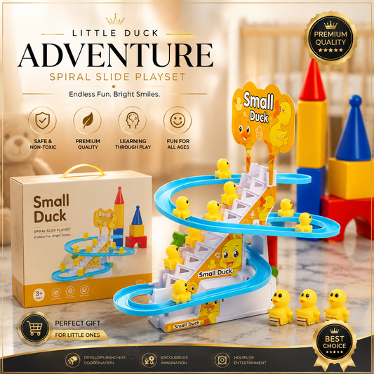 Electric Stair Climbing Duck Track Set - Musical Toy with Lights & Sound