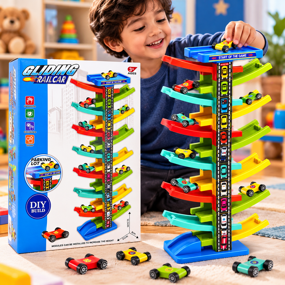 DIY Gliding Rail Car Track Set for Kids | Educational Racing Toy | ToysHub.pk