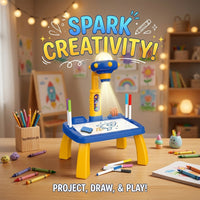 Kids' Art Projector Drawing Table – Dream, Draw & Glow with Markers & Eraser image 2