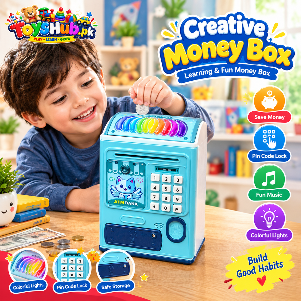 Kids Money Saving Box – Mini ATM Creative Money Box for Kids | Toyshub.pk