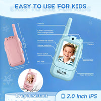 2Pcs Rechargeable Kids Video Walkie Talkie image 4